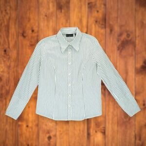 Apostrophe Women's Dress Shirt Collared‎ Long Sleeve Petite 12 Striped